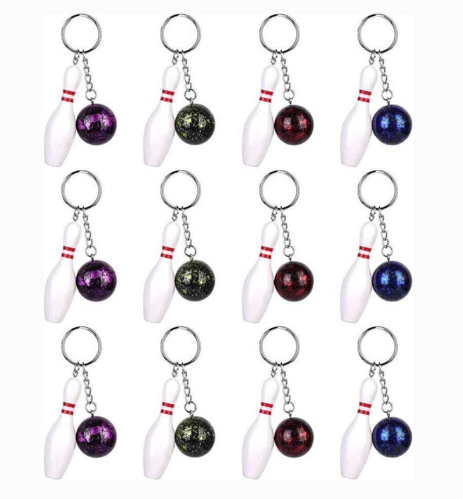 12x Bowling sleutelhanger set mini bowlingbal + kegel Nieuw, Verzamelen, Sleutelhangers, Nieuw, Sport, Ophalen of Verzenden