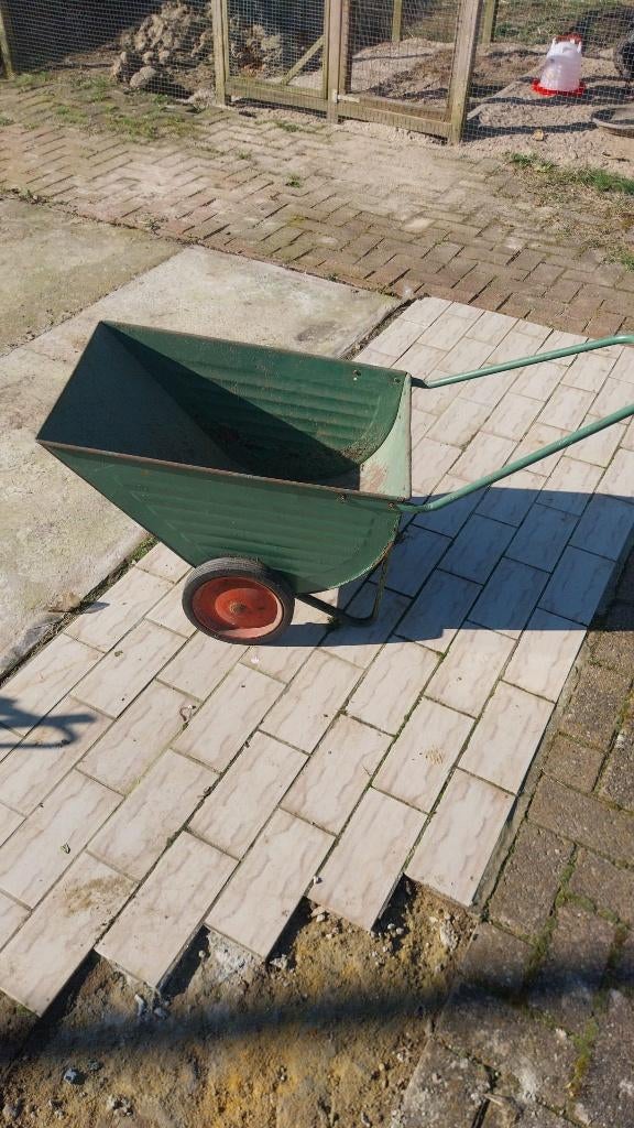 Groene vintage kruiwagen, Tuin en Terras, Ophalen, Gebruikt