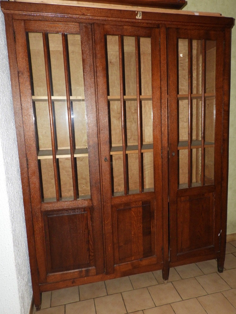 Armoire vitrine U.S. Vandertroch & frère Bruxelles en chêne, Enlèvement, Chêne