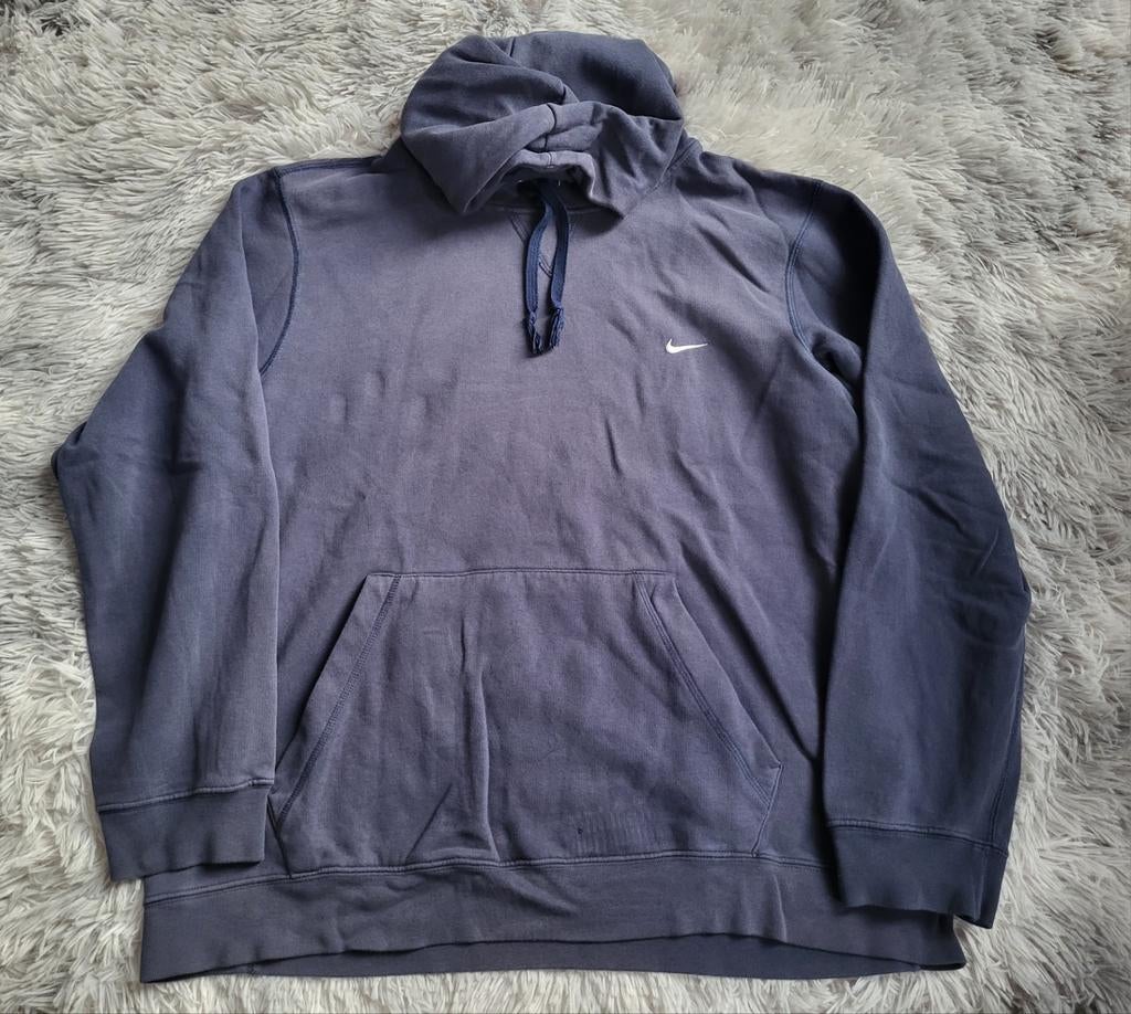 Nike Vintage marineblauwe hoodie - geborduurde mini-swoosh -, Nike, Ophalen of Verzenden, Gedragen, Maat 48/50 (M)