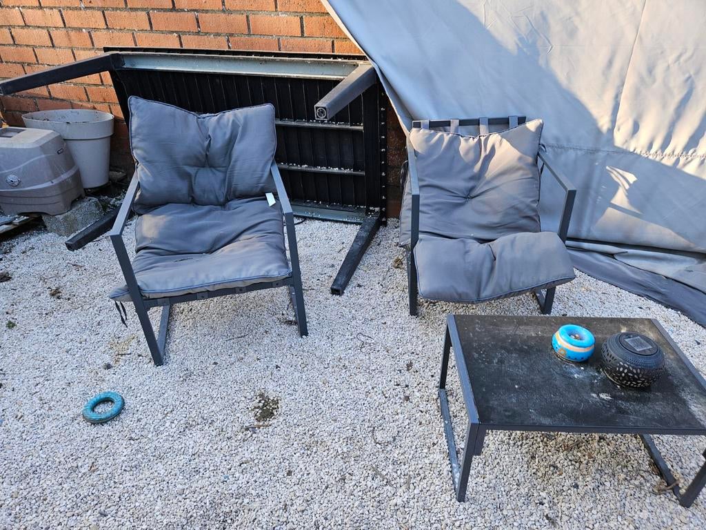 Tuinzeteltjes met tafeltje, Tuin en Terras, Ophalen, Tuinset