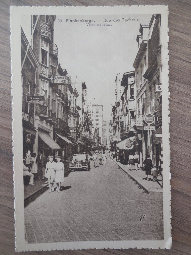 postkaart Blankenberge Vissersstraat, Verzenden, 1940 tot 1960, Ongelopen, West-Vlaanderen