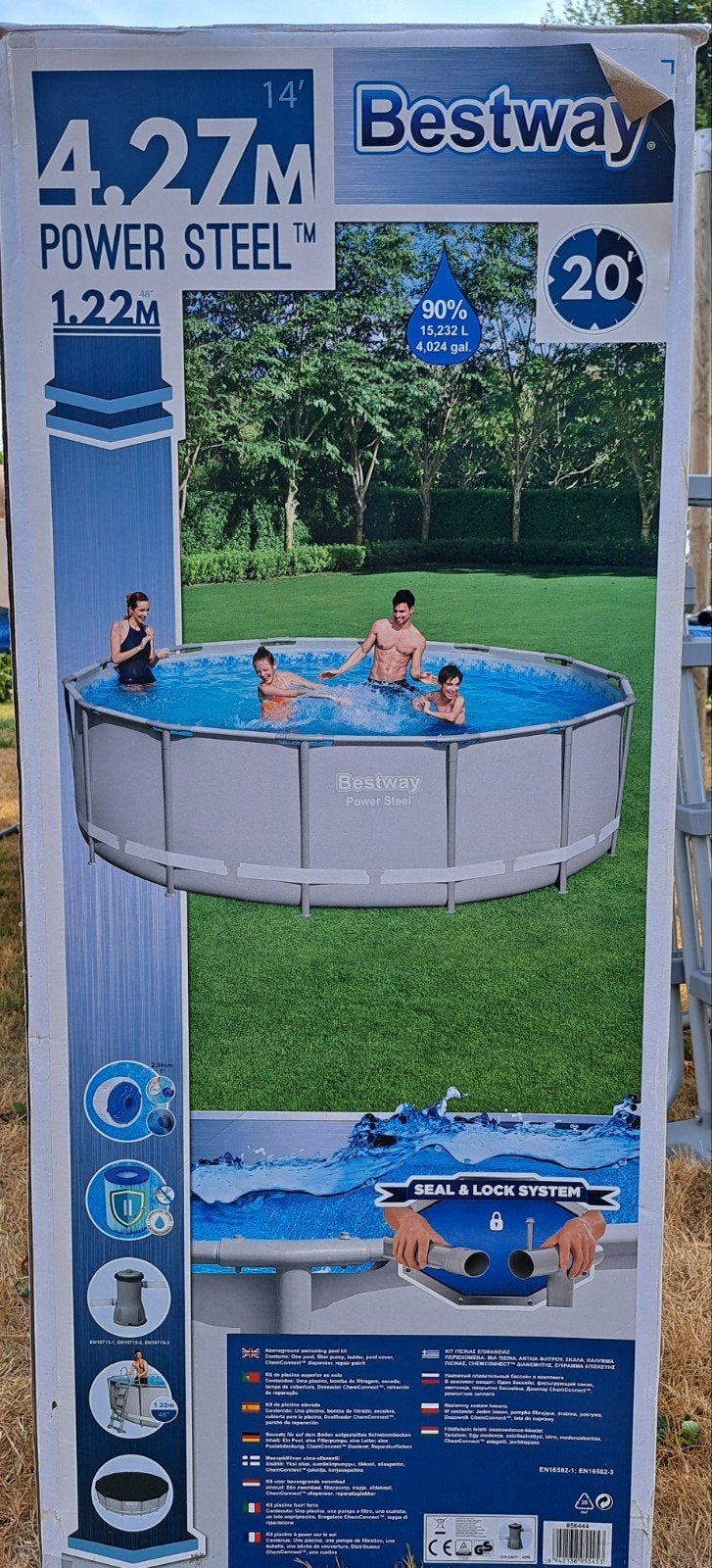 zwembad Bestway 427x122cm, Gebruikt, Rond, Ophalen, 120 cm of meer