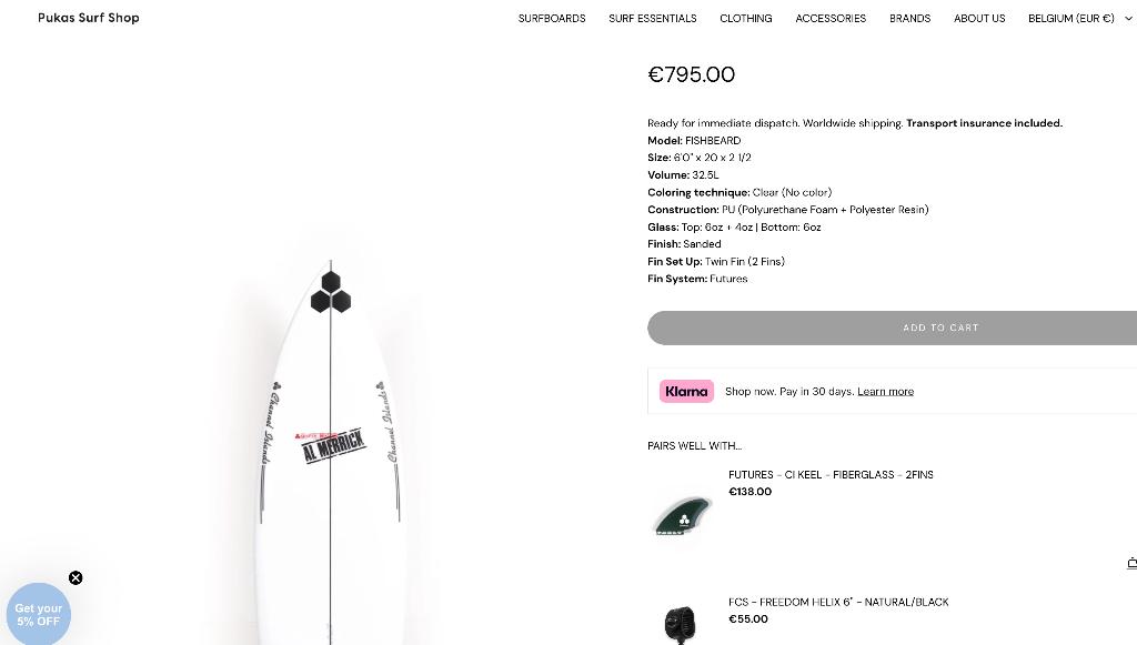 surfboard Channel Islands, Ophalen, Zo goed als nieuw, Shortboard