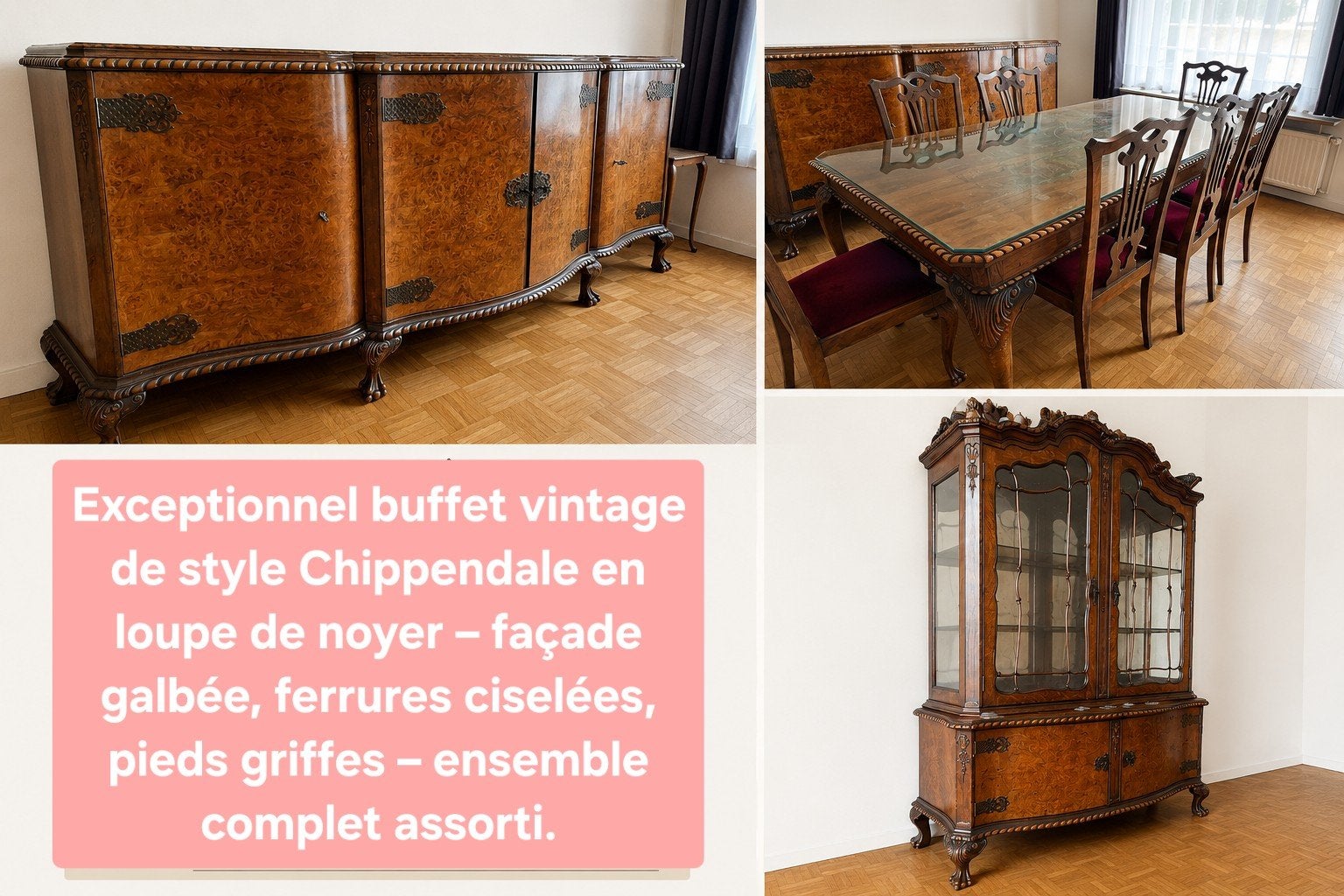 Buffet vintage de style Chippendale, Enlèvement