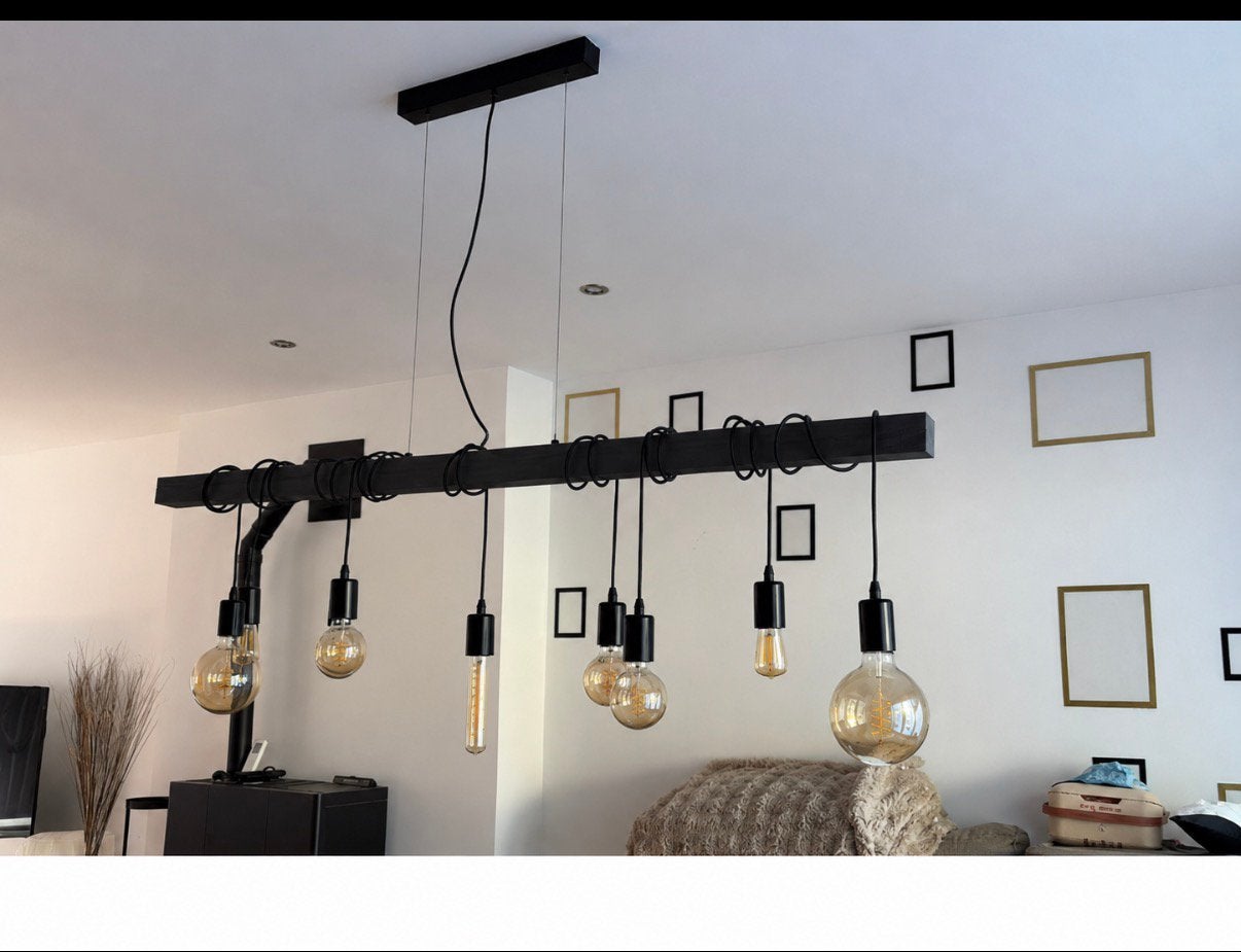 Kroonluchter + lamp, Ophalen, Gebruikt, Hout