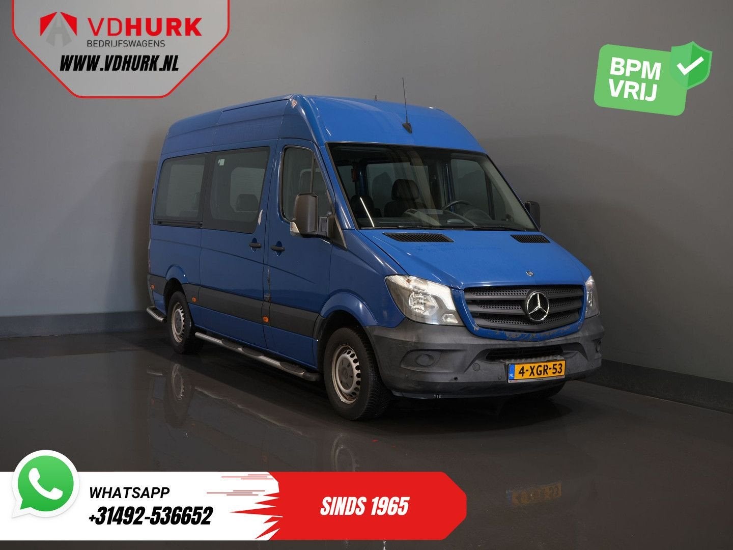 Mercedes-Benz Sprinter 213 2.2 CDI Aut. L2H2 €10.587 Incl. B, Automaat, 173 g/km, Blauw, Mercedes-Benz
