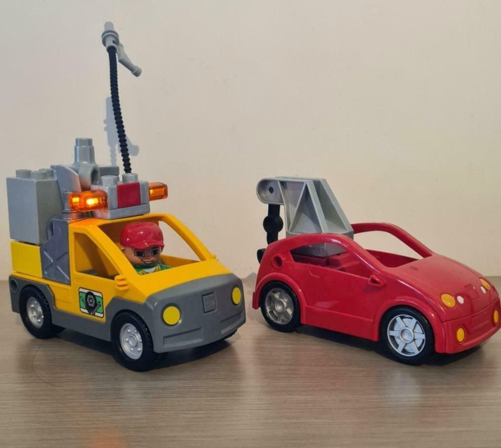Vintage Duplo wegenwerker en sleepwagen, Collections, Enlèvement ou Envoi, Autres types