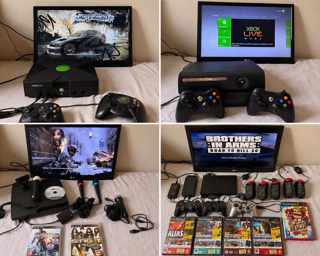 4x CONSOLES BUNDLE | PLAYSTATİON 2 & 3 - XBOX 360 & CLASSİC, Games en Spelcomputers, Ophalen, Zo goed als nieuw