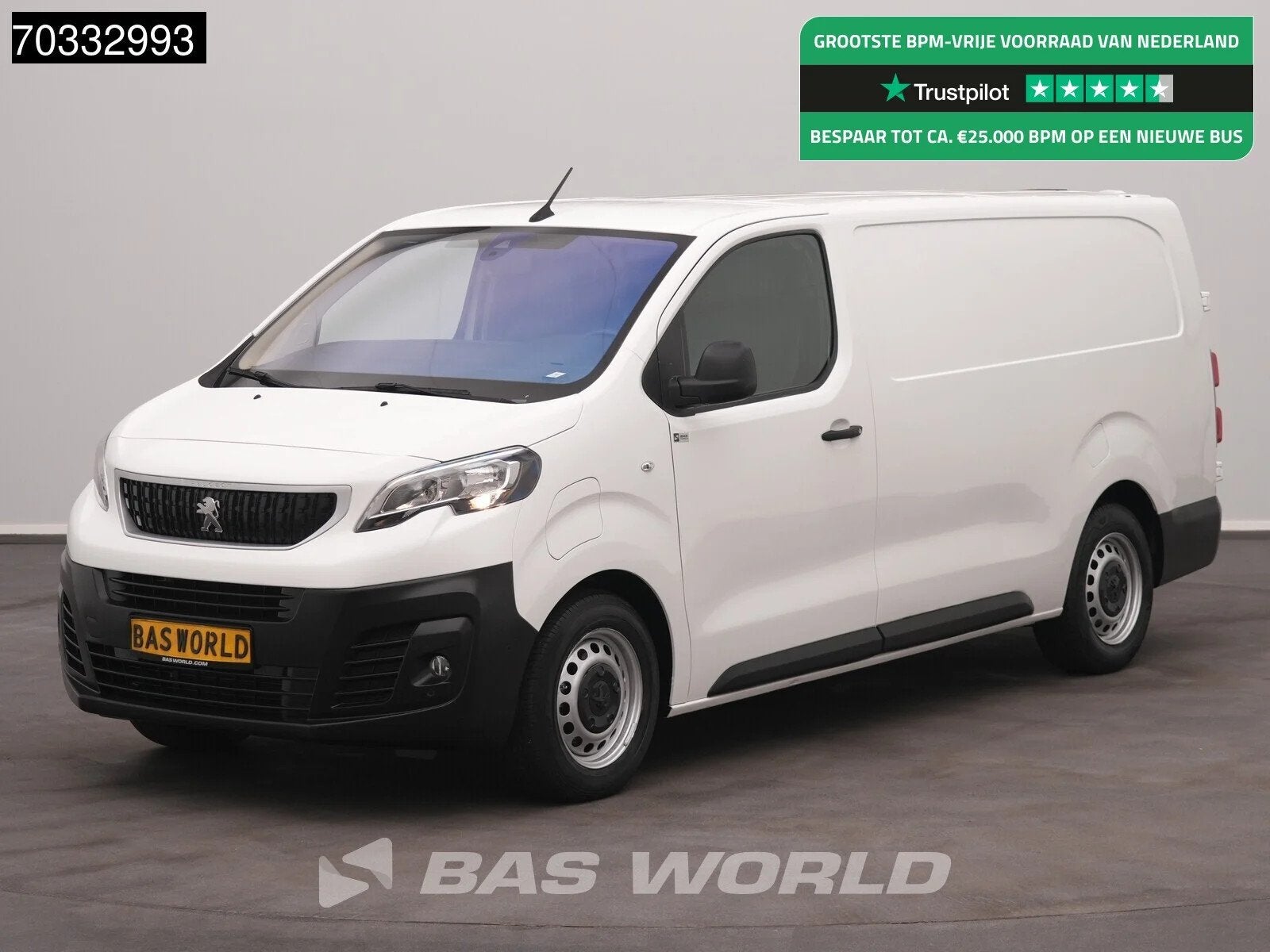 Peugeot e-Expert 136pk Elektrisch 50kWh 230km WLTP L3H1 Navi, Auto's, Stof, Gebruikt, 136 pk, Wit