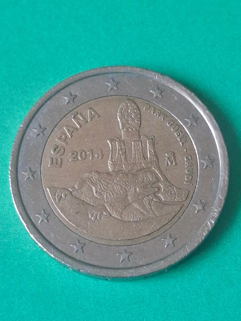 2014 Espagne 2 euros Park Güell - Antoni Gaudí Unesco, Envoi, Espagne, 2 euros, Monnaie en vrac