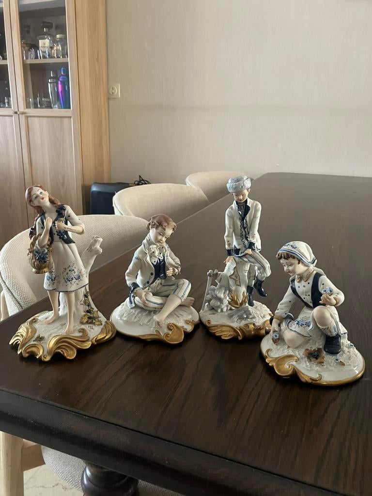 Set van 4 beeldjes italiaanse porselein, Enlèvement ou Envoi, Comme neuf
