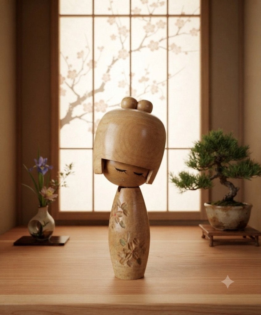 Kokeshi vintage d'Ishida Waichi des années 1970, 22 cm, Japon, Bois, Décoré