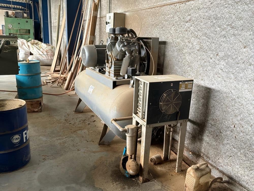 1990 RolAir stationaire elektrische luchtcompressor met een