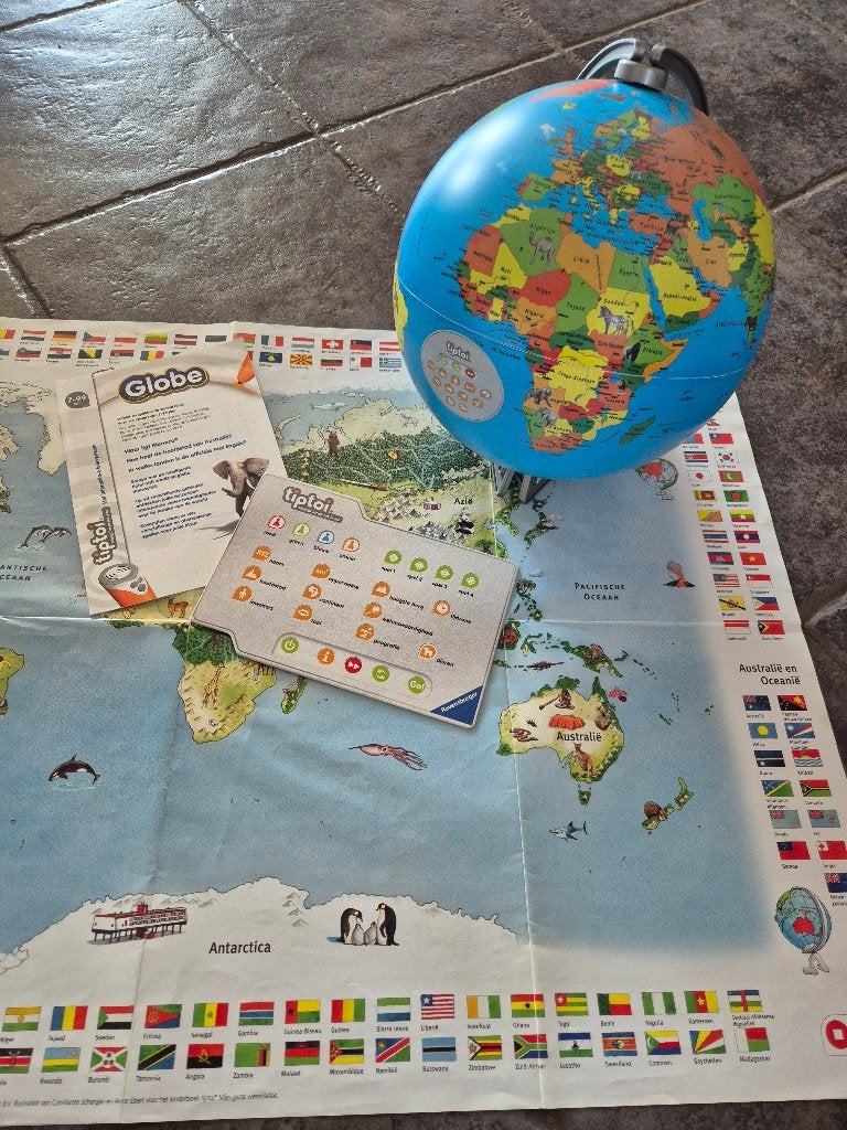 TipToi Globe + landkaart, Enfants & Bébés, Enlèvement ou Envoi, Comme neuf, Langue et Lecture, Sonore
