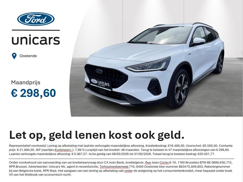 Ford Focus Clipper 1.0i EcoBoost MHEV 92kW Active, Stof, Gebruikt, Wit, Bedrijf
