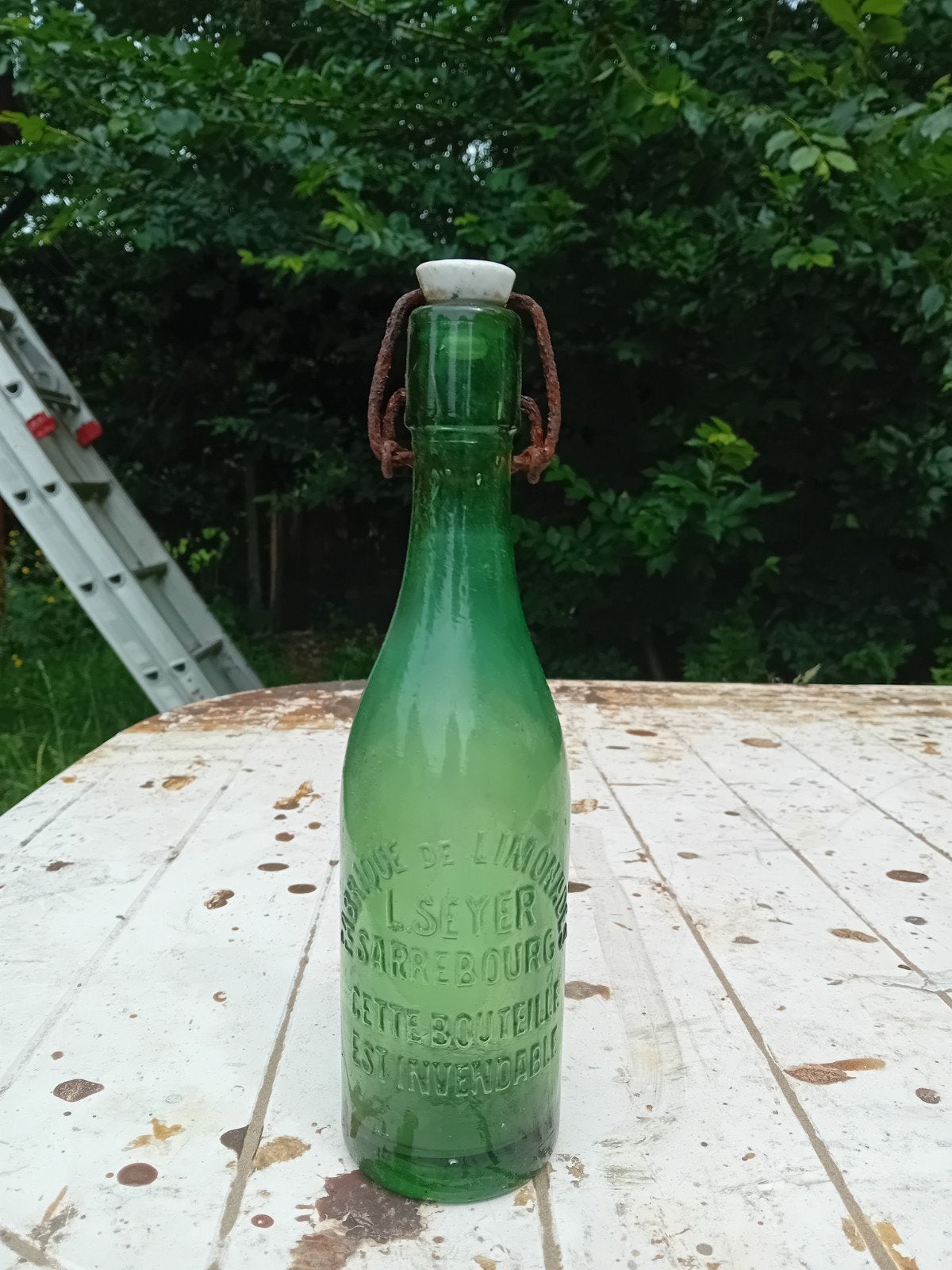 Oude vintage limonadefles L Seyer Sarrebourg, Ophalen of Verzenden