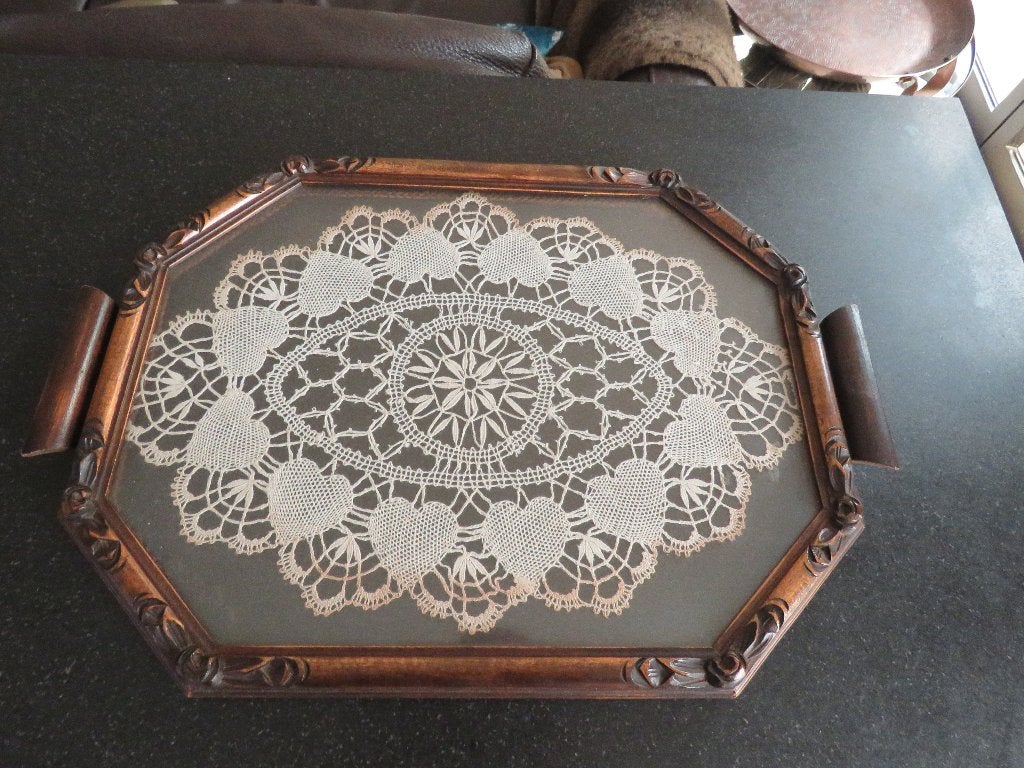 Assiette de service en dentelle de Bruges Art Nouveau, Antiquités & Art, Enlèvement ou Envoi