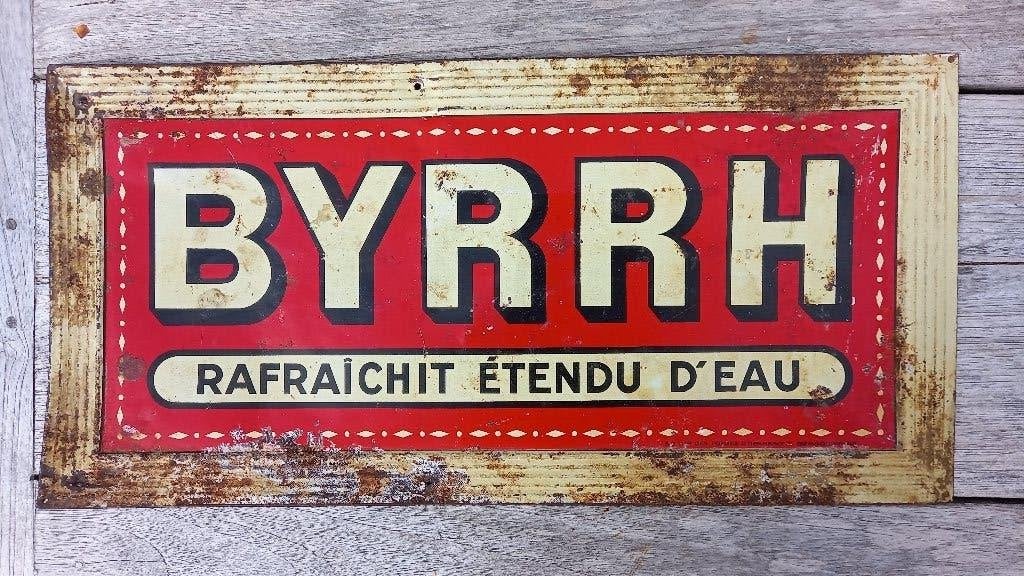 metalen reclamebord ca 1940 BYRRH, Ophalen of Verzenden, Gebruikt, Reclamebord