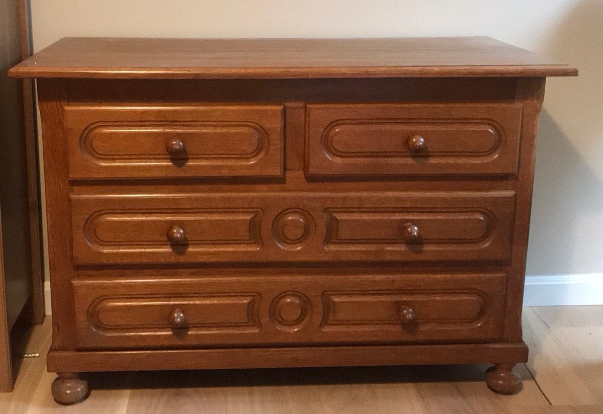 Commode / ladenkast, echt hout, 3 ou 4 tiroirs, Enlèvement, Utilisé, Autres essences de bois