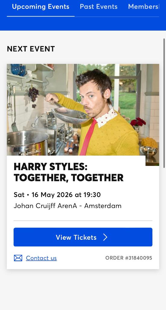 Harry Styles „Samen, samen”, Tickets en Kaartjes, Eén persoon, Mei