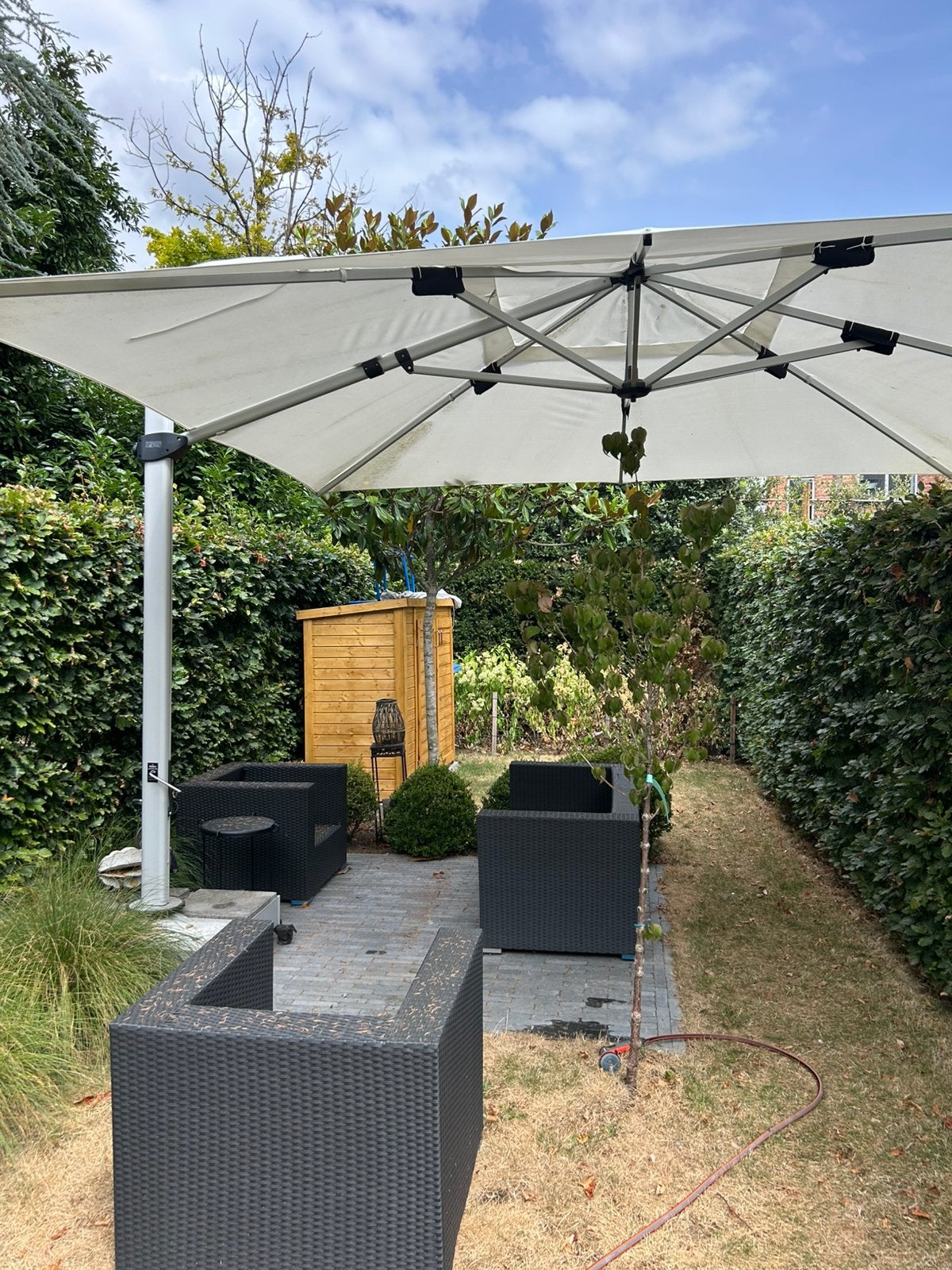 Parapluie flottant Solero Palestro Pro 4x4 — Kit complet, Jardin & Terrasse, 3 à 4 mètres, Étanche, Parasol flottant, Enlèvement