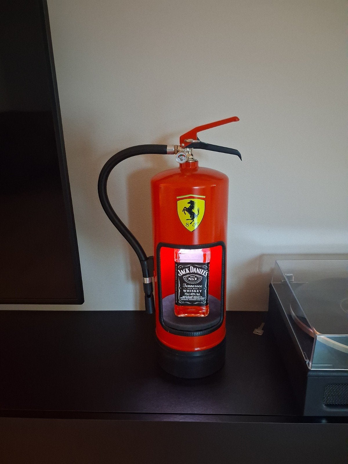 Ferrari sfeerlamp in brandblusser – Uniek handgemaakt decora, Ophalen of Verzenden, Nieuw, Brandblusser