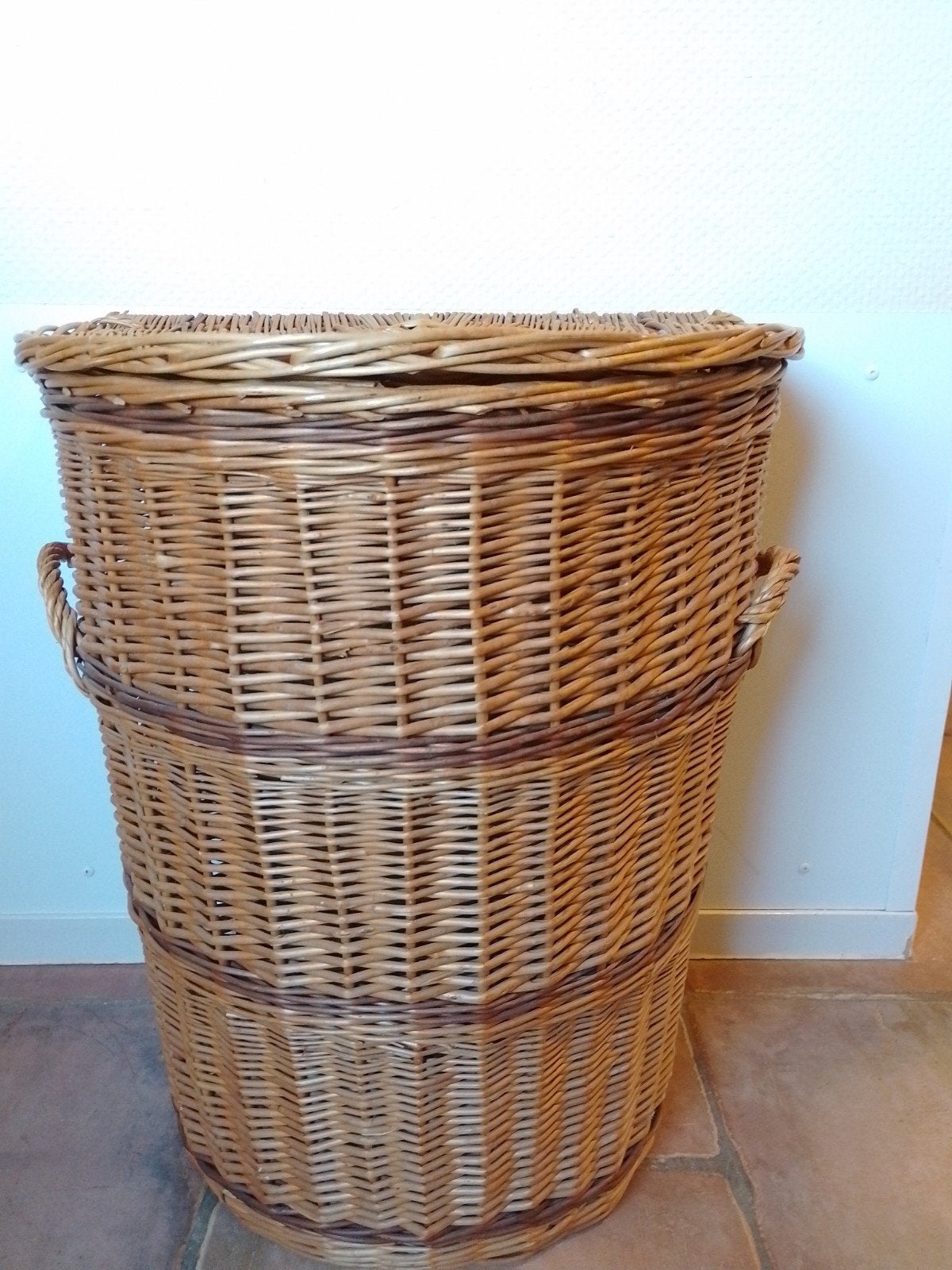 Rieten wasmand., Ophalen of Verzenden, Zo goed als nieuw, Bruin, Wasmand