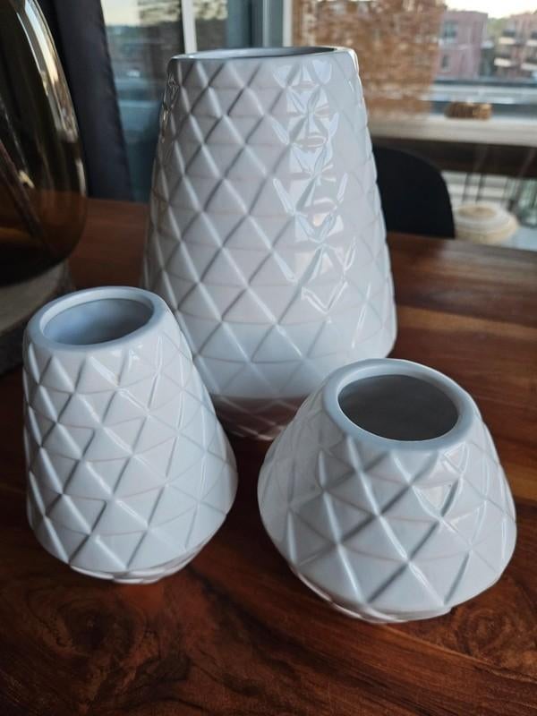 geometrische vazen wit, Antiek en Kunst, Ophalen