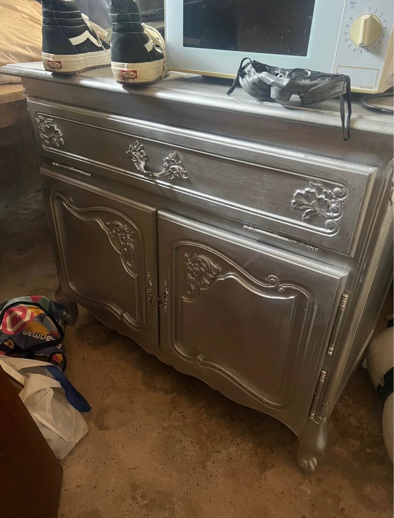 Commode vintage argentée, Enlèvement, Utilisé