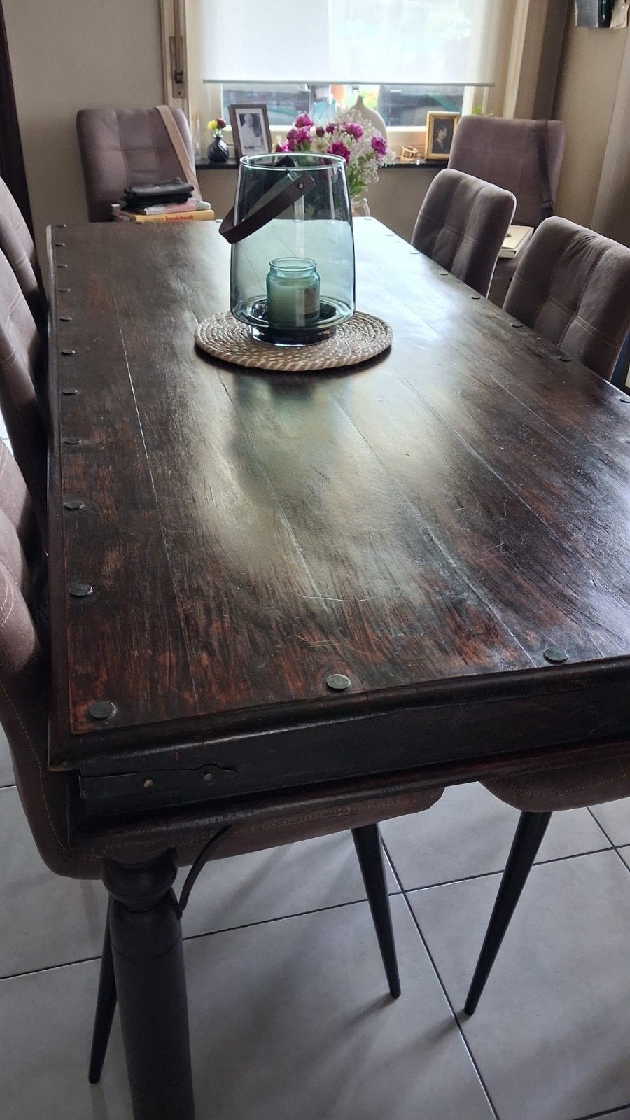 Belle table à manger, Comme neuf, 100 à 150 cm, Enlèvement, Chêne