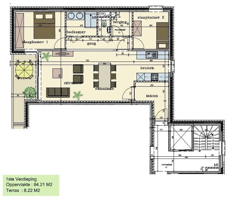 Appartement met 2 slaapkamers en garagebox te Westrozebeke, Immo, Westrozebeke, Provincie West-Vlaanderen, Appartement, 36 kWh/m²/jaar