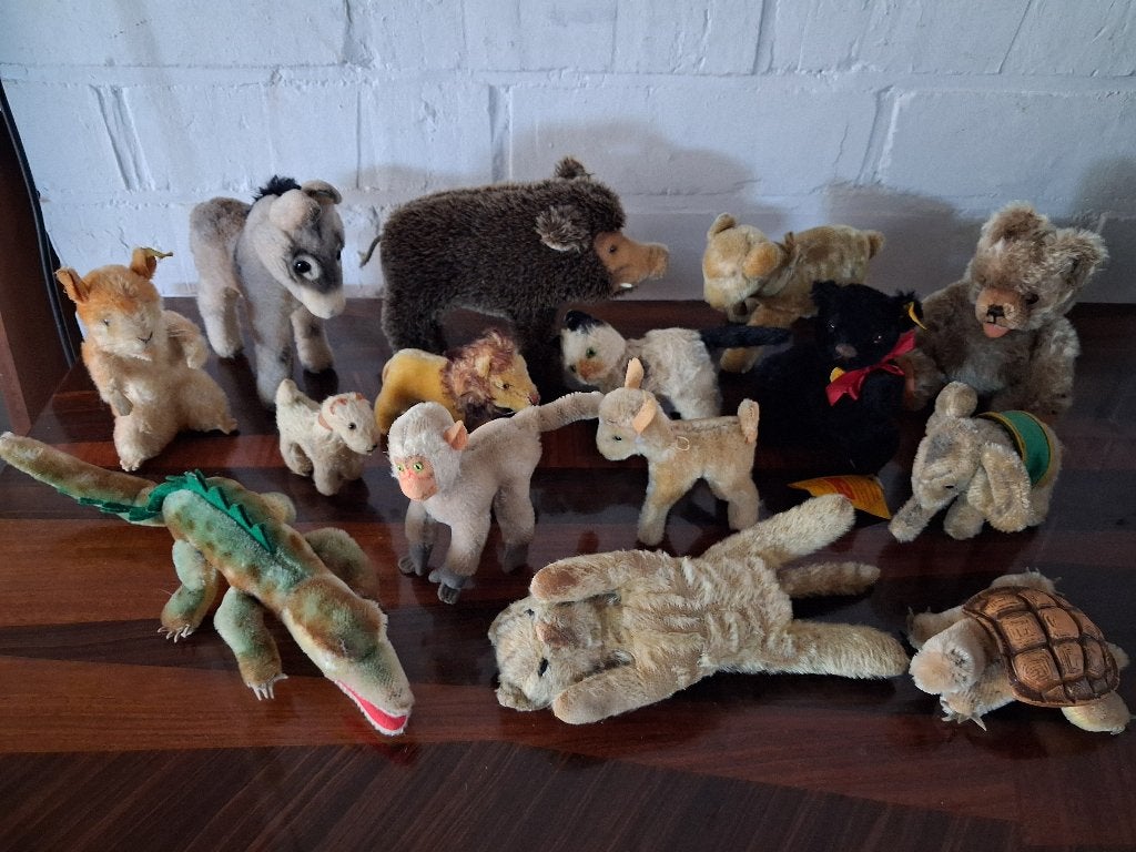 Collectie antieke Steiff beertjes, speelgoed, figuurtjes, Enlèvement ou Envoi