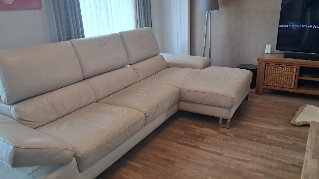 Leder salon, Huis en Inrichting, Ophalen, Gebruikt, Leer