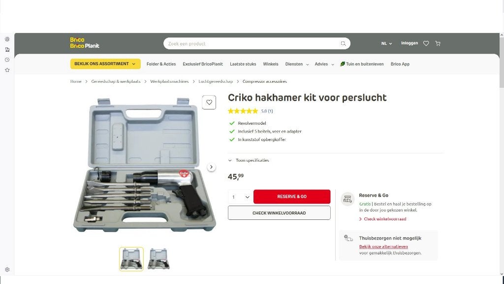 Criko Hakhamer NIEUW set met 5 gesmede beitels, Ophalen of Verzenden, Nieuw, Boor- en/of Breekhamer