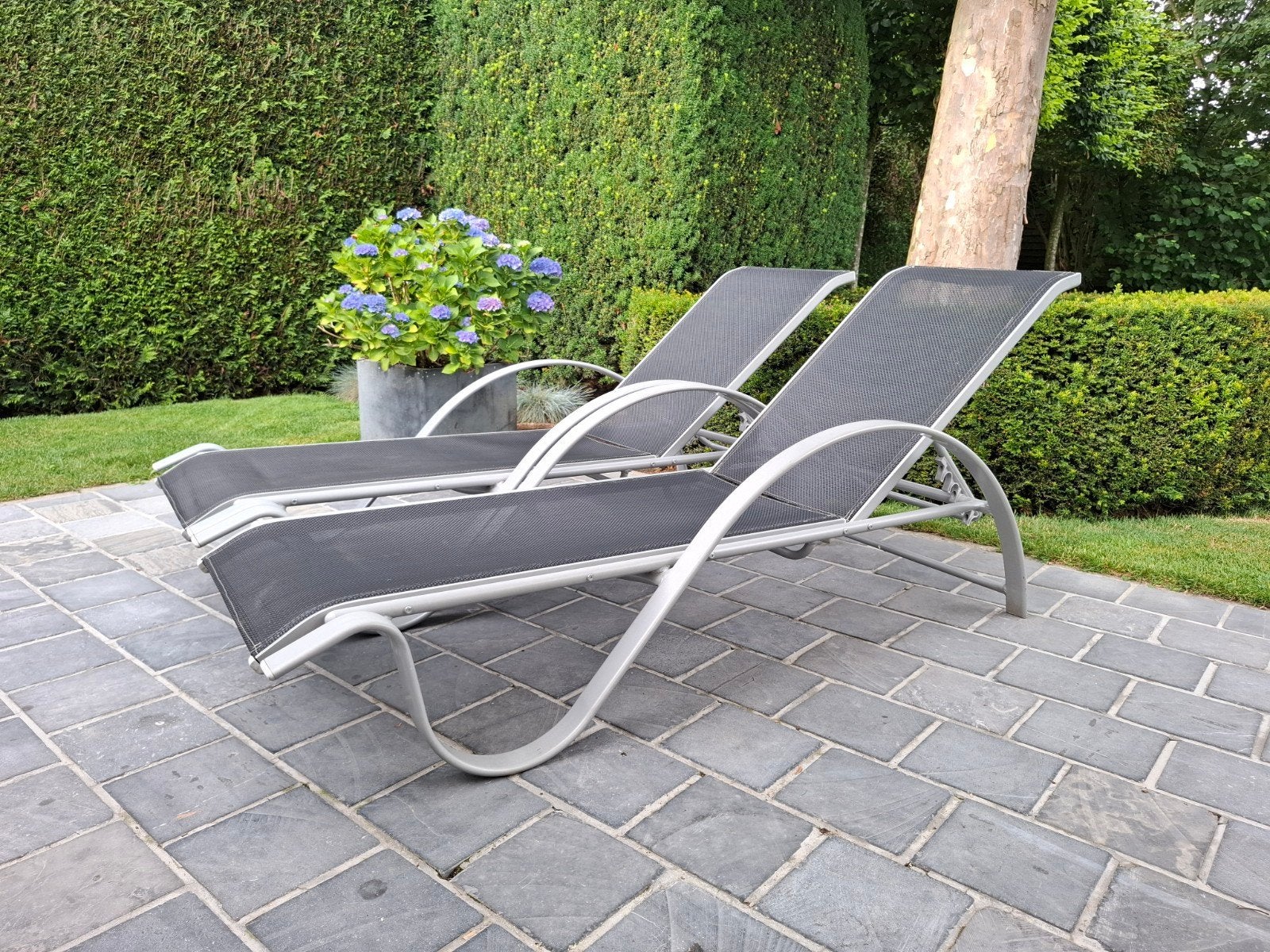 2 chaises longues de jardin, Enlèvement ou Envoi, Aluminium