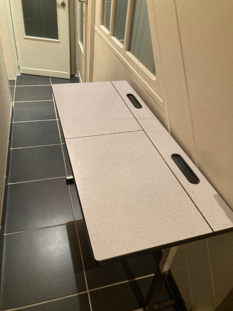 Schoolbank, Huis en Inrichting, Ophalen, Gebruikt, 120 cm, Metaal