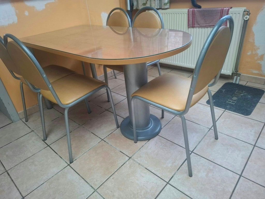 Tafel met stoelen, Ophalen, Gebruikt, Glas