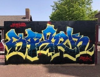 graffiti schilderijen 488x244cm2, Antiek en Kunst, Kunst | Schilderijen | Modern, Ophalen