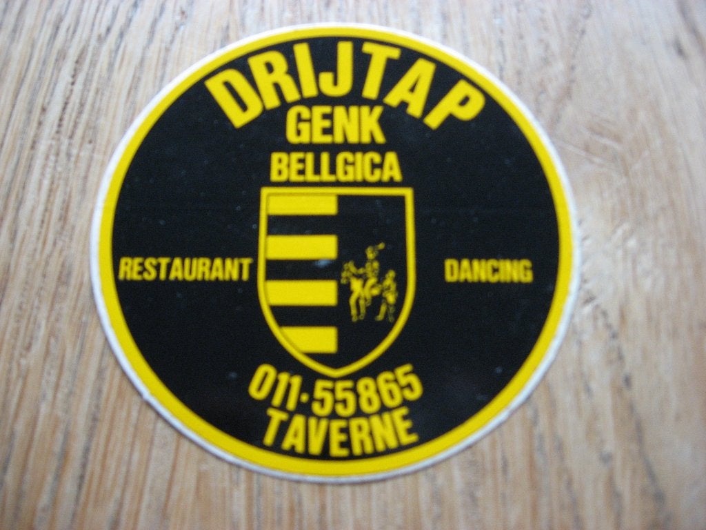Genk Sticker Drijtap Bellgica Dancing Restaurant Taverne, Verzamelen, Ophalen of Verzenden, Nieuw, Overige typen