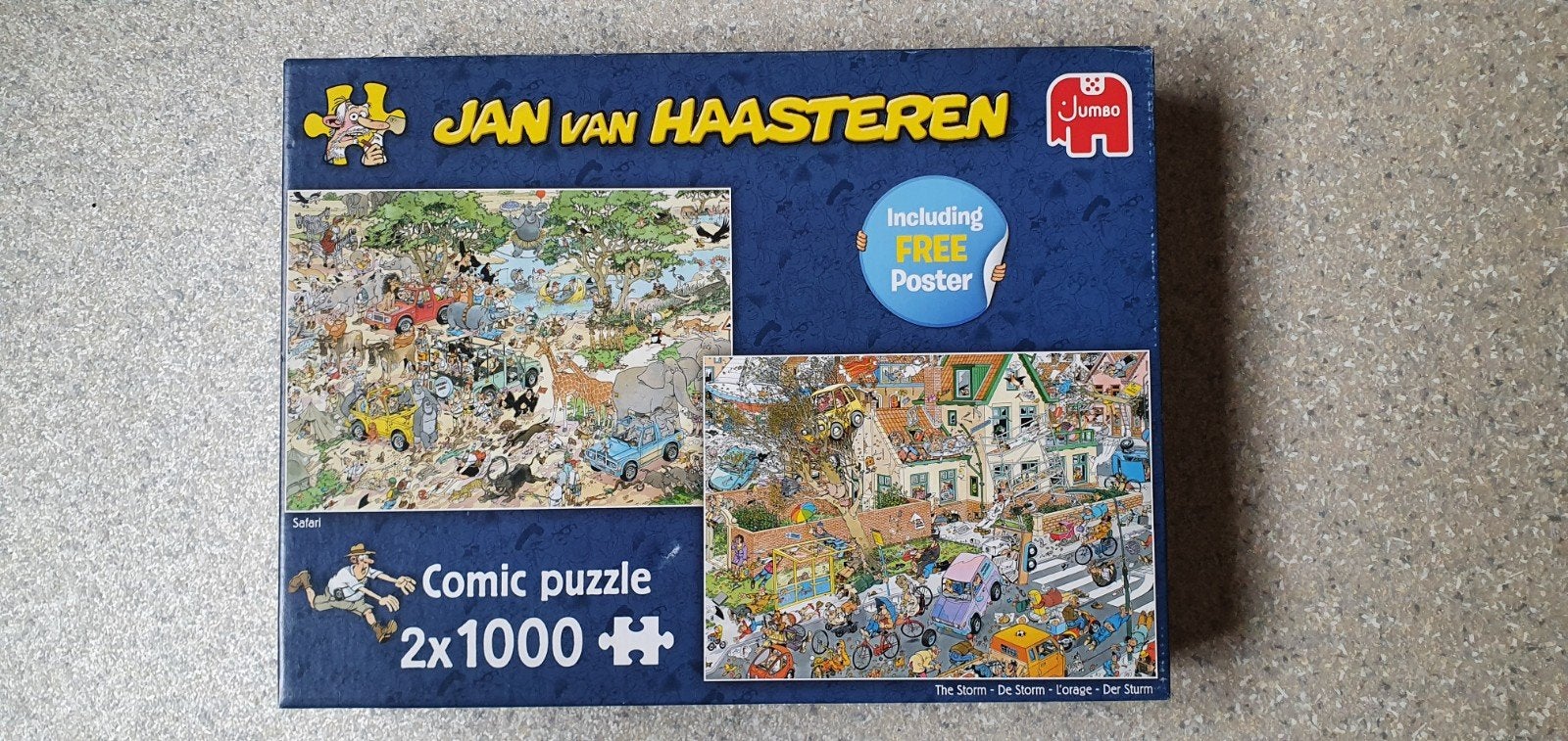 Jan van Haasteren 2x 1000 stuks : SAFARI  en STORM, Hobby en Vrije tijd, Denksport en Puzzels, Ophalen