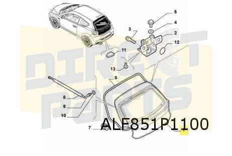 Fiat 500 achterklep Origineel! 52056197, Neuf, Arrière, -, Haillon arrière