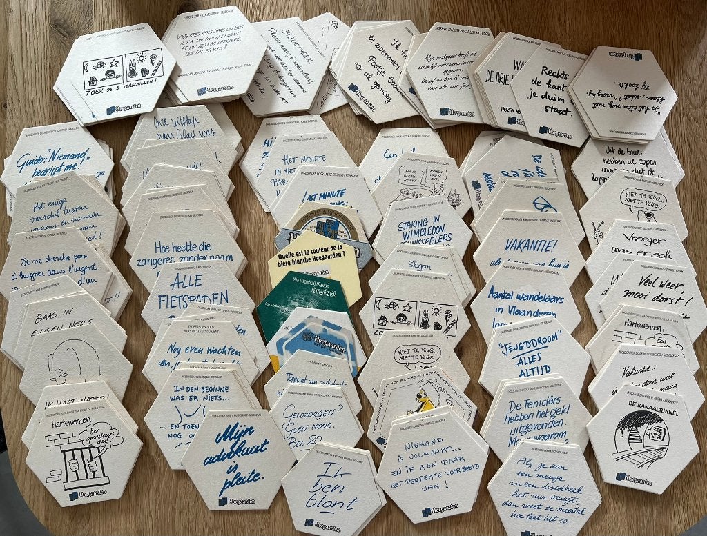 160 Hoegaarden bierviltjes, Verzamelen, Biermerken, Ophalen of Verzenden, Gebruikt, Viltje(s), Overige merken