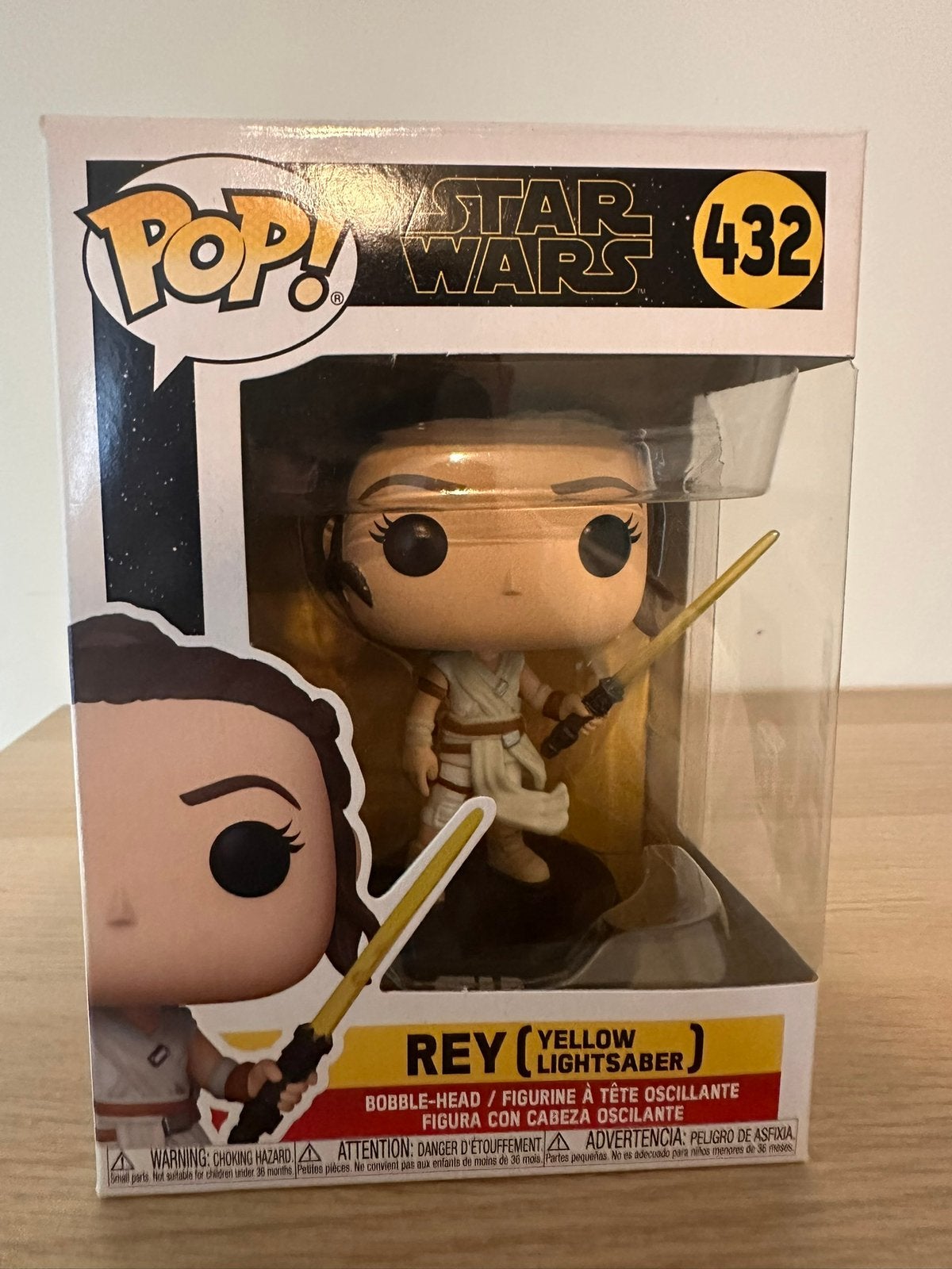 Funko Pop Star wars Rey Yellow lightsaber 432 ongeopend, Verzamelen, Ophalen of Verzenden, Zo goed als nieuw
