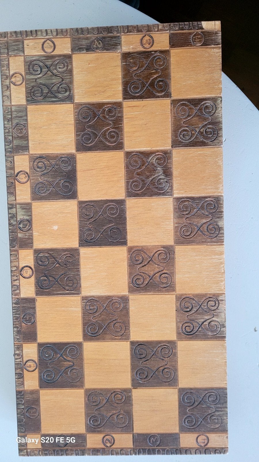 Grd jeu d'échecs artisanal en bois pyrogravé -  "Ambassadeur, Hobby & Loisirs créatifs, Enlèvement