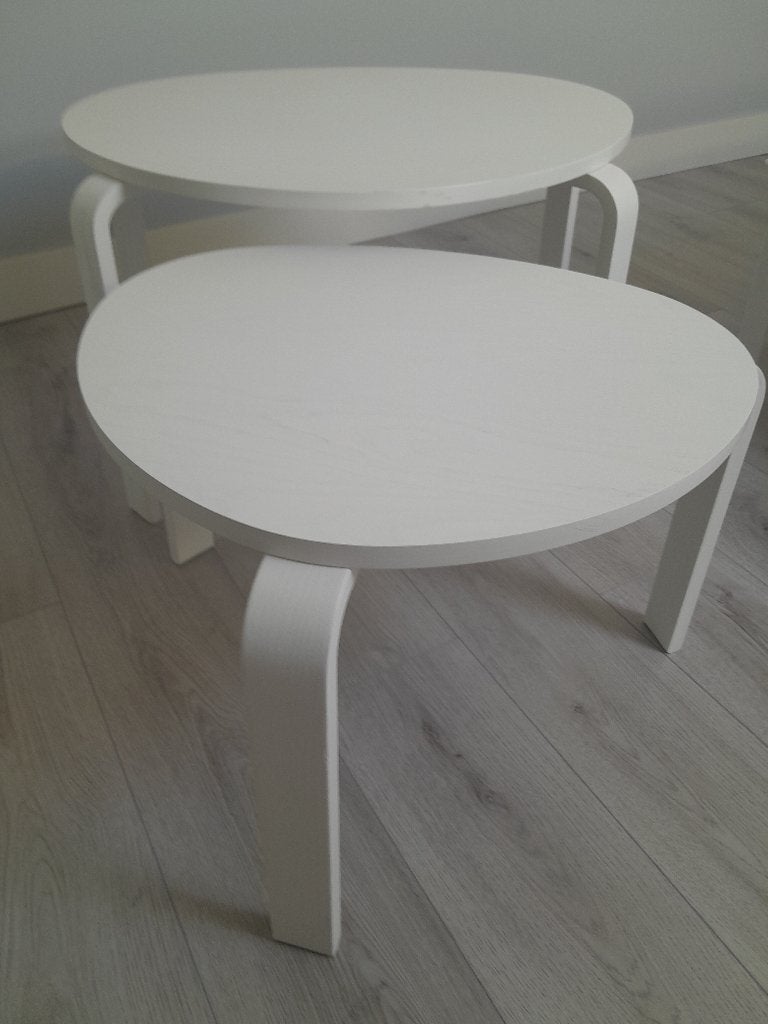 bijzettafeltjes wit, Nieuw, 55 tot 75 cm, Overige vormen, Hout
