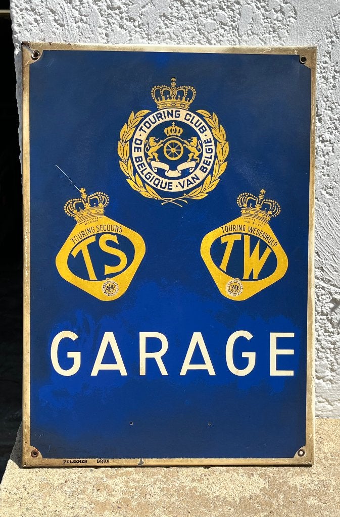 GARAGE Touring Club geëmailleerde plaquette — Pelzer Enamel, Verzamelen, Ophalen, Gebruikt, Reclamebord