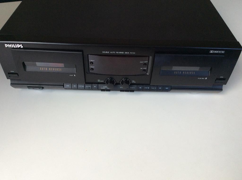 Prachtige Double Auto Reverse Deck Philips FC731, Ophalen of Verzenden, Dubbel, Philips, Auto-reverse