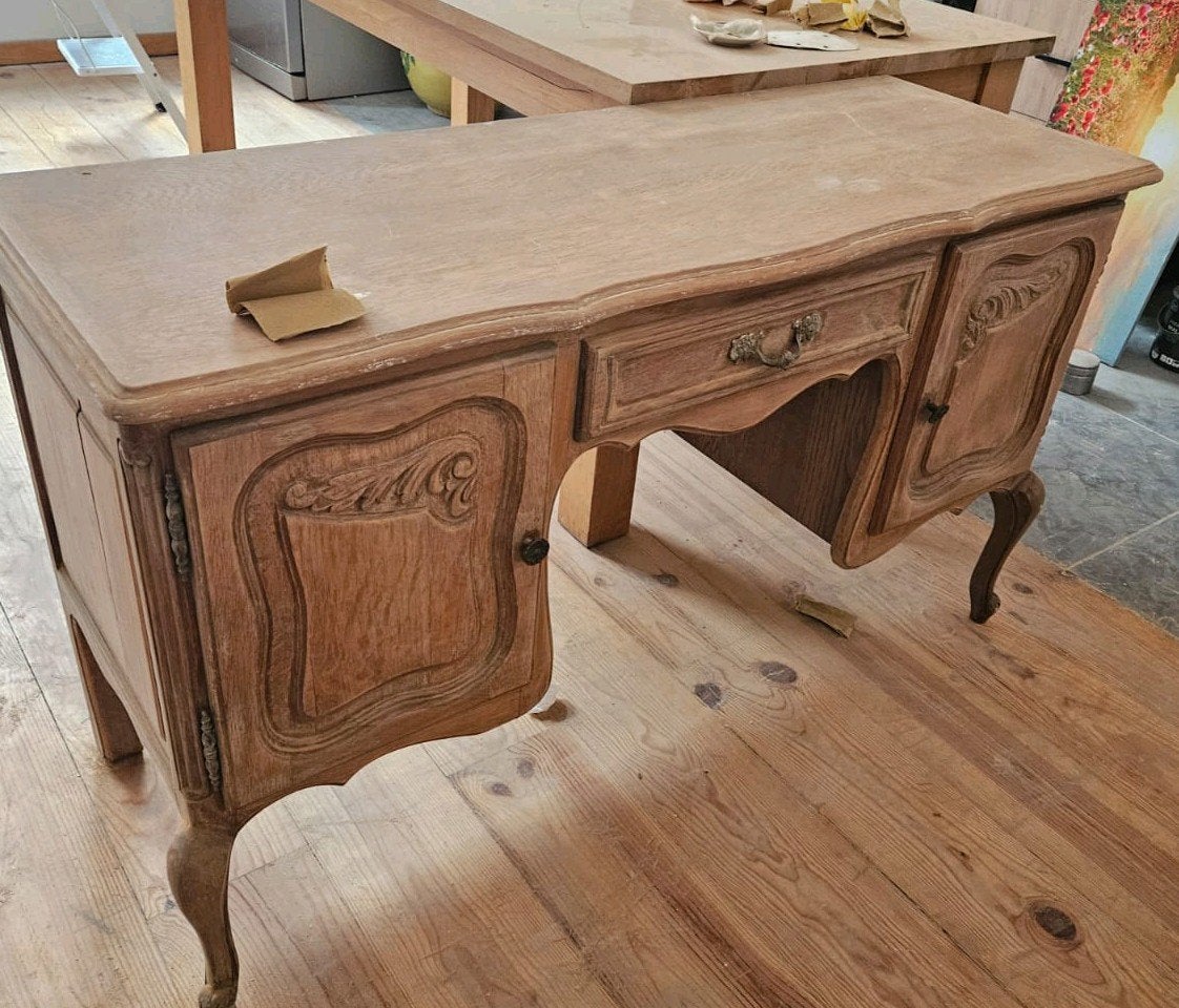 Charmant bureau / coiffeuse ancienne style Louis XV – bois –, Enlèvement ou Envoi, Utilisé
