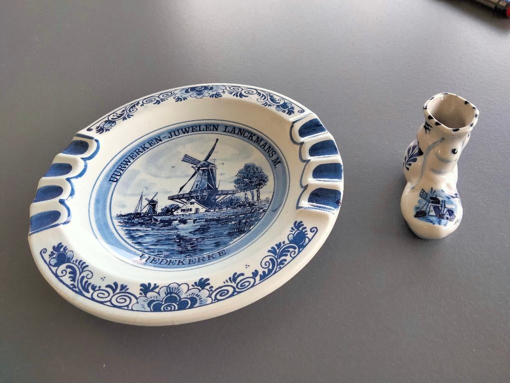 Originele asbak” LIEDEKERKE „in delfts blauw + klompje, Ophalen